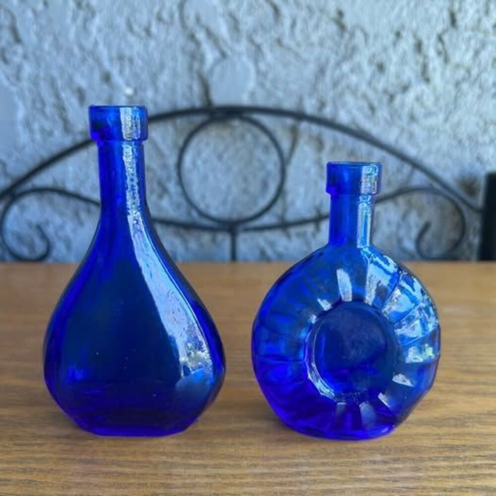 Cobalt Blue Decorative Glass Bottle Set - Home Accents